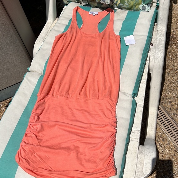 New Michael Stars Racerback tank Mini Dress Size XS Light Coral - Picture 3 of 11